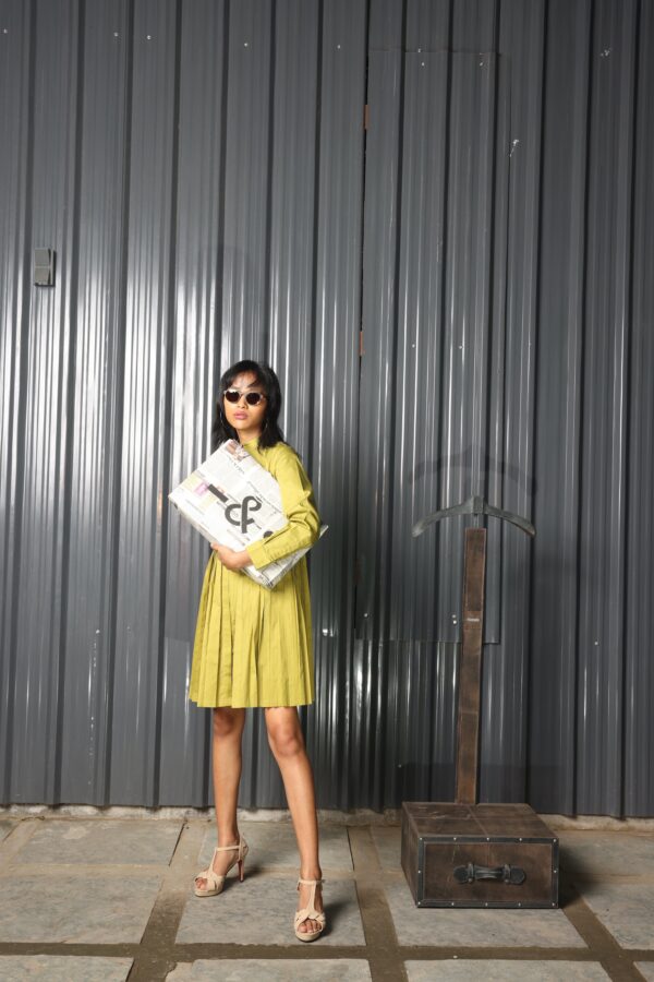 Accordion Pleat Shirt Dress - Image 7