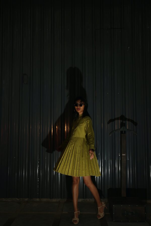 Accordion Pleat Shirt Dress - Image 6