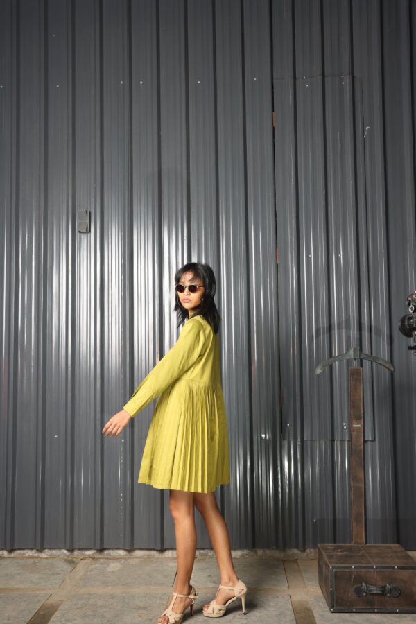 Accordion Pleat Shirt Dress - Image 2