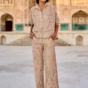 Cord Embroidered Lace Pant