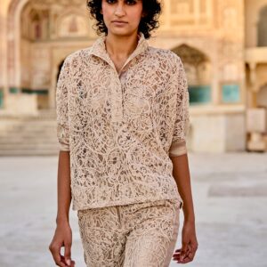 Cord Embroidered Lace Top