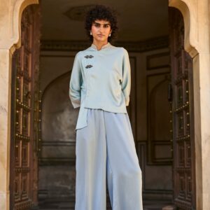 Crinkle Satin Flowy Pant
