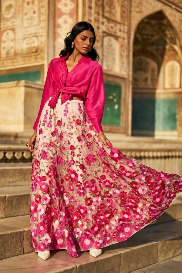 3D Floral Lace Maxi Skirt - Image 4