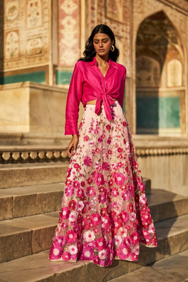3D Floral Lace Maxi Skirt - Image 2