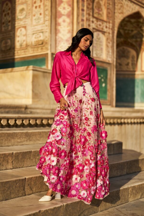 3D Floral Lace Maxi Skirt - Image 3