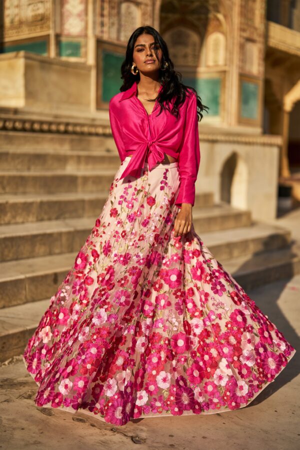 3D Floral Lace Maxi Skirt