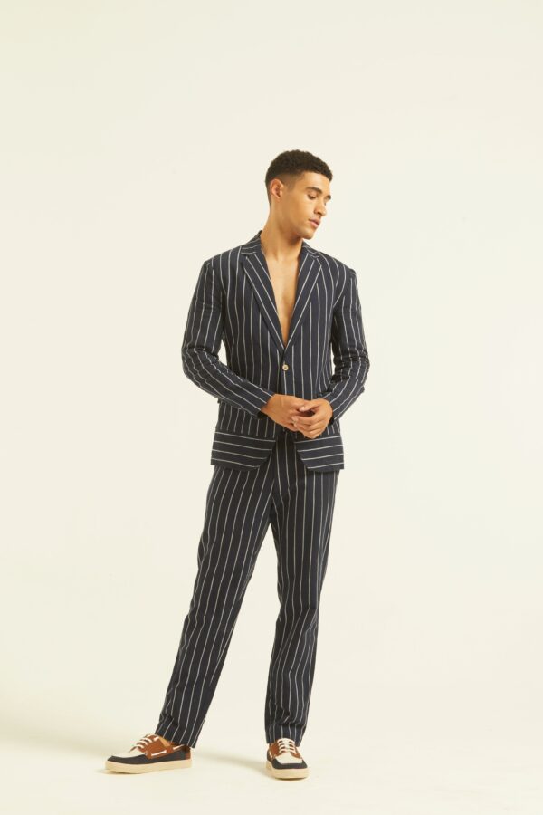 Blue/White Stripe Blazer - Image 19