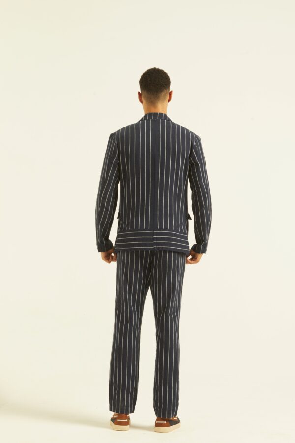 Blue/White Stripe Blazer - Image 3