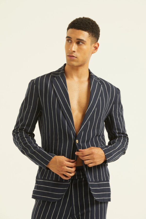 Blue/White Stripe Blazer - Image 14