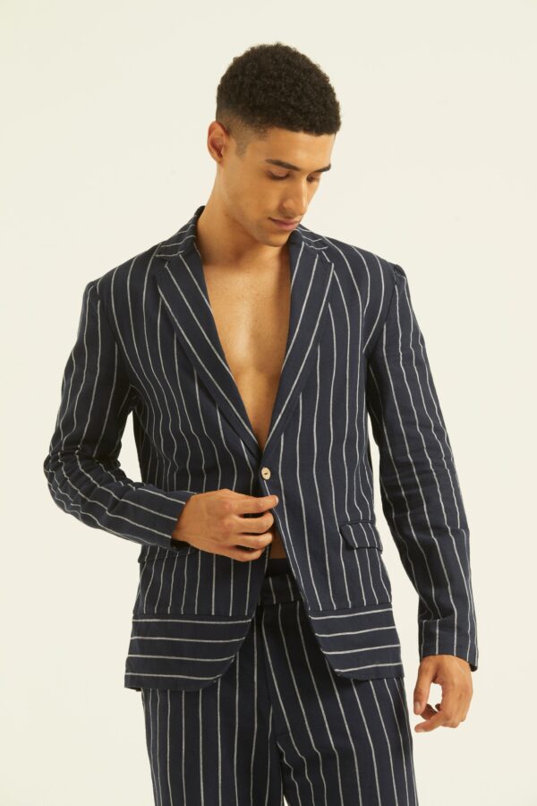 Blue/White Stripe Blazer - Image 33