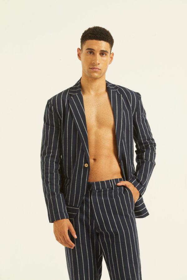 Blue/White Stripe Blazer - Image 29