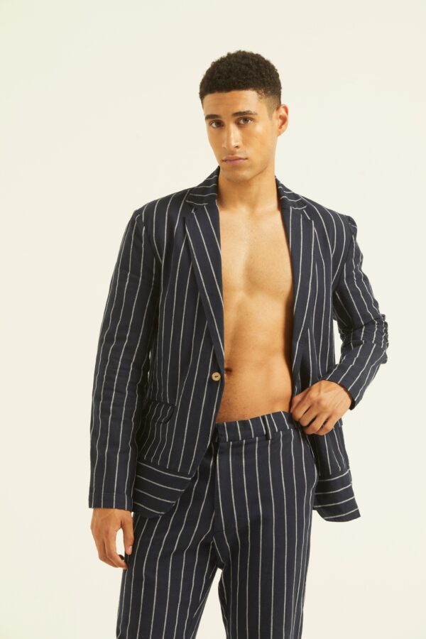 Blue/White Stripe Blazer - Image 26