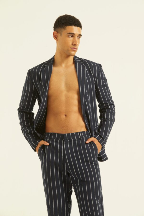 Blue/White Stripe Blazer - Image 28