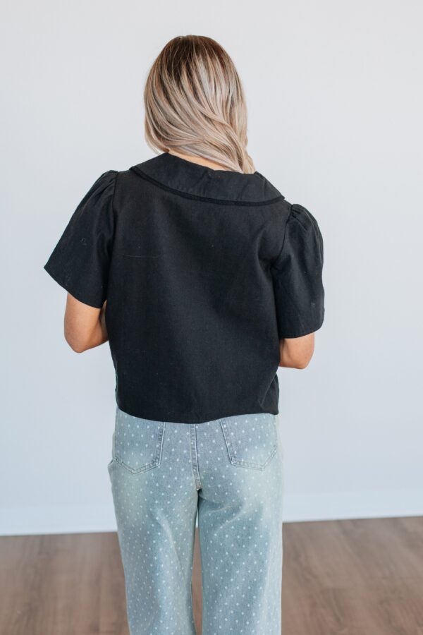 Ashley Front Tie Top - Black - Image 5
