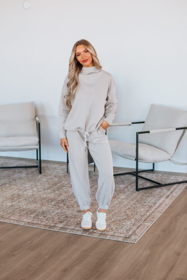Teleri Lounge Joggers - Stone - Image 3