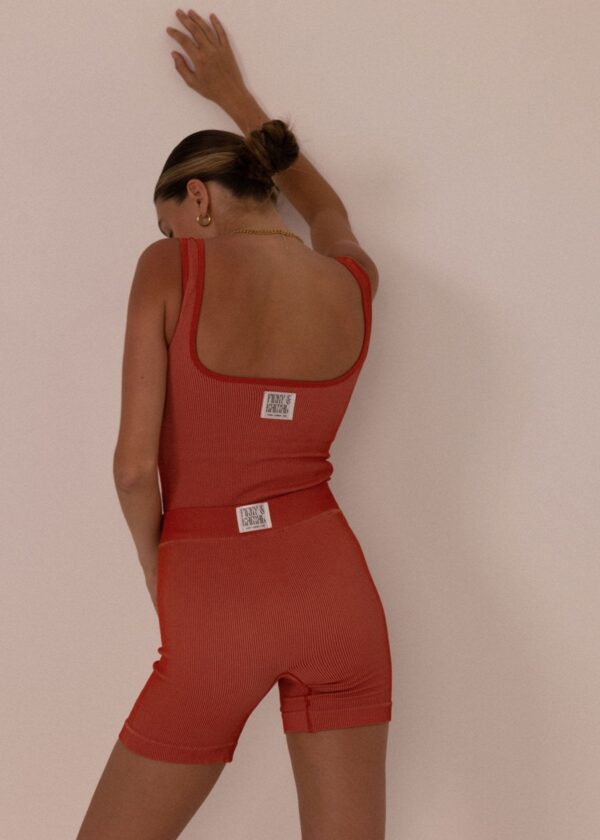 Fine Ribbed Biker Short - Melon - Image 3
