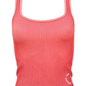 Fine Ribbed Scoop Neck Tank - Melon