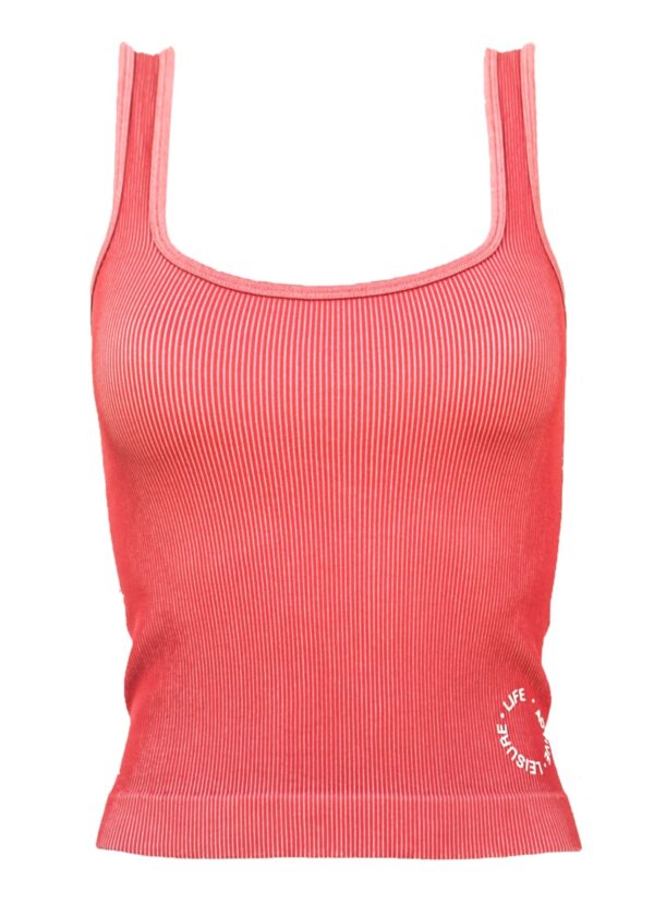 Fine Ribbed Scoop Neck Tank - Melon