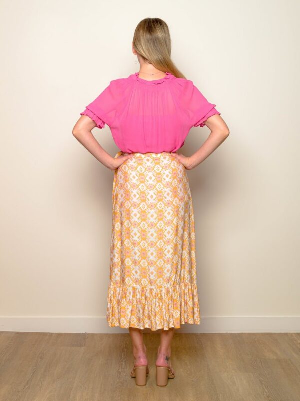 Floral Print Mellow Wrap Skirt - Image 4