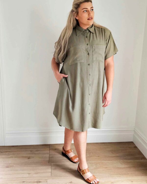 Girlfriend Shirt Dress // Olivine - Image 4