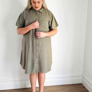 Girlfriend Shirt Dress // Olivine