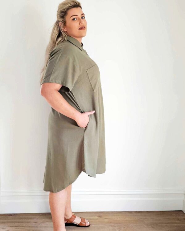 Girlfriend Shirt Dress // Olivine - Image 2