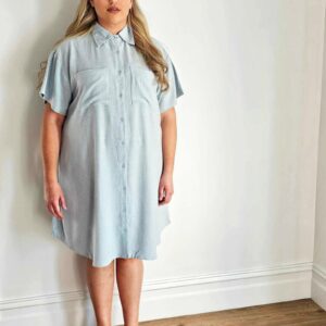 Girlfriend Shirt Dress // Sky Blue