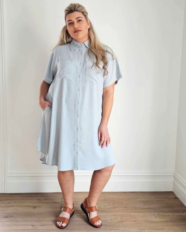 Girlfriend Shirt Dress // Sky Blue - Image 2