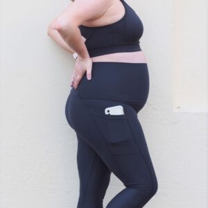 Karine eco suede black full length maternity tights