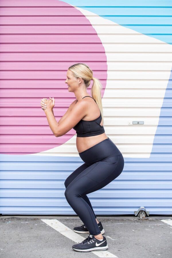 Karine eco suede black full length maternity tights - Image 3
