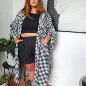 Kimono Duster // Gingham B&W