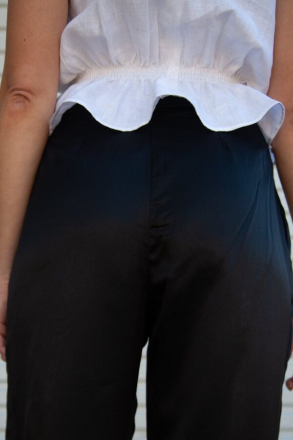 Lani Shirred Waist Top - White Linen Herringbone - Image 5