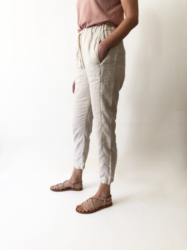 Linen Easy Pant - Bone - Image 2