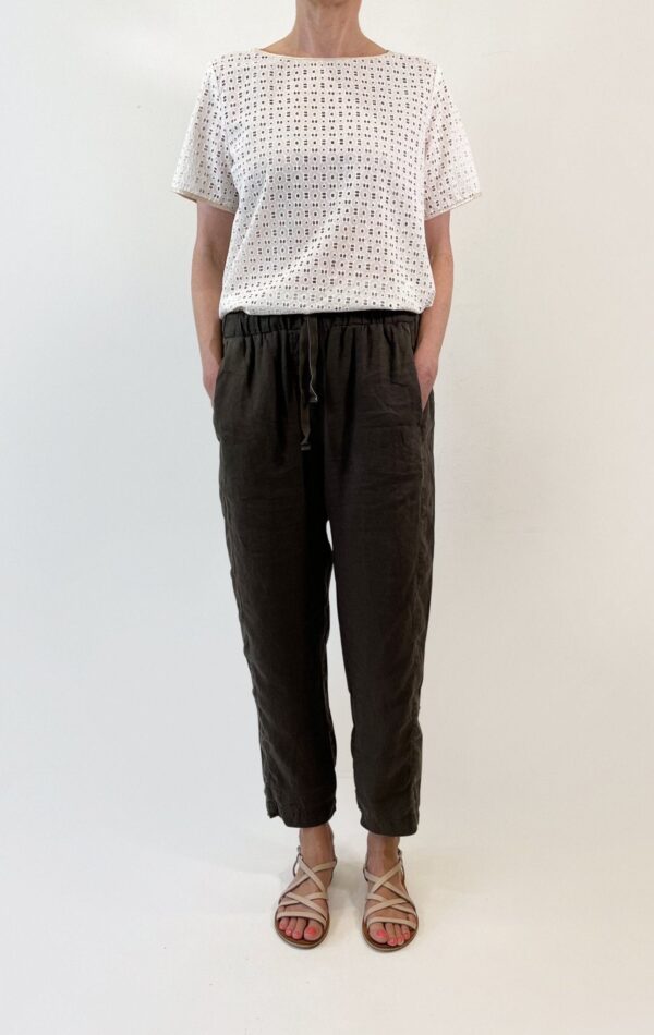 Linen Easy Pant - Dark Olive
