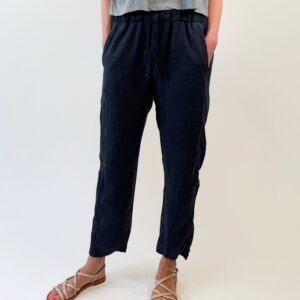 Linen Easy Pant - Gunmetal