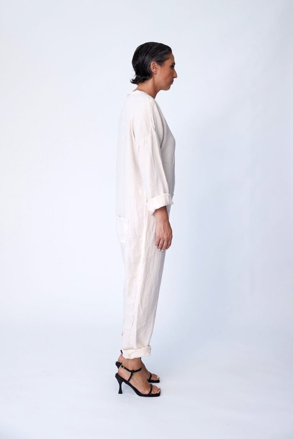 Linen Utility Suit - Bone - Image 5