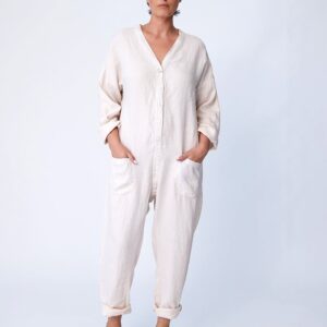 Linen Utility Suit - Bone