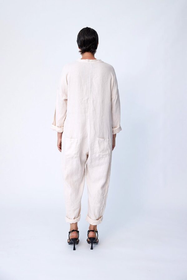 Linen Utility Suit - Bone - Image 4