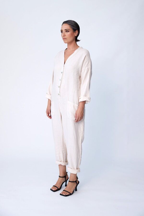 Linen Utility Suit - Bone - Image 2