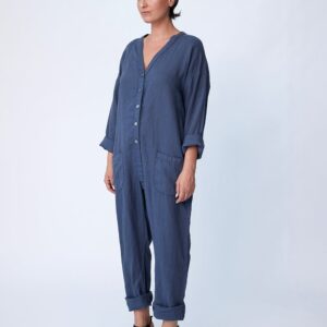 Linen Utility Suit - Indigo