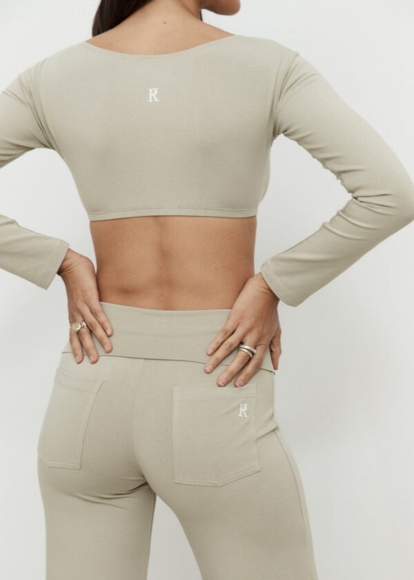 Long Sleeve Crop - Light Grey - Image 3