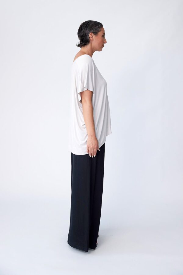 Luxe Bamboo Poncho Top - Bone/Gold - Image 4