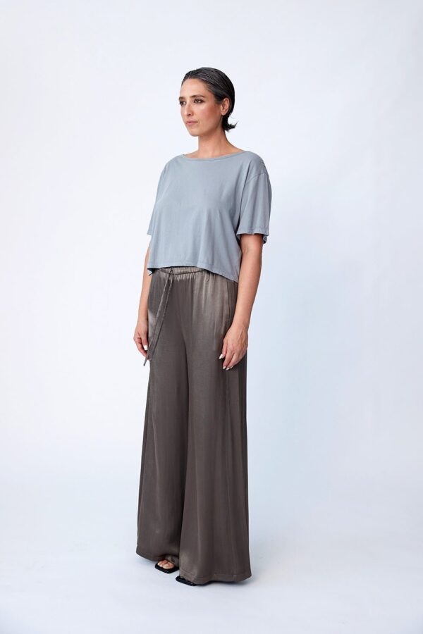 Luxe Pull on Wide Leg Pant - Fawn - Image 4