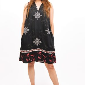 MARIANA EMBROIDERED & PRINTED MODAL DRESS
