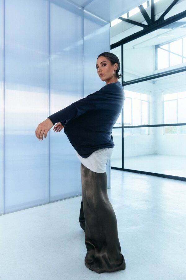 Merino Wool Cocoon Cardigan - Charcoal - Image 2