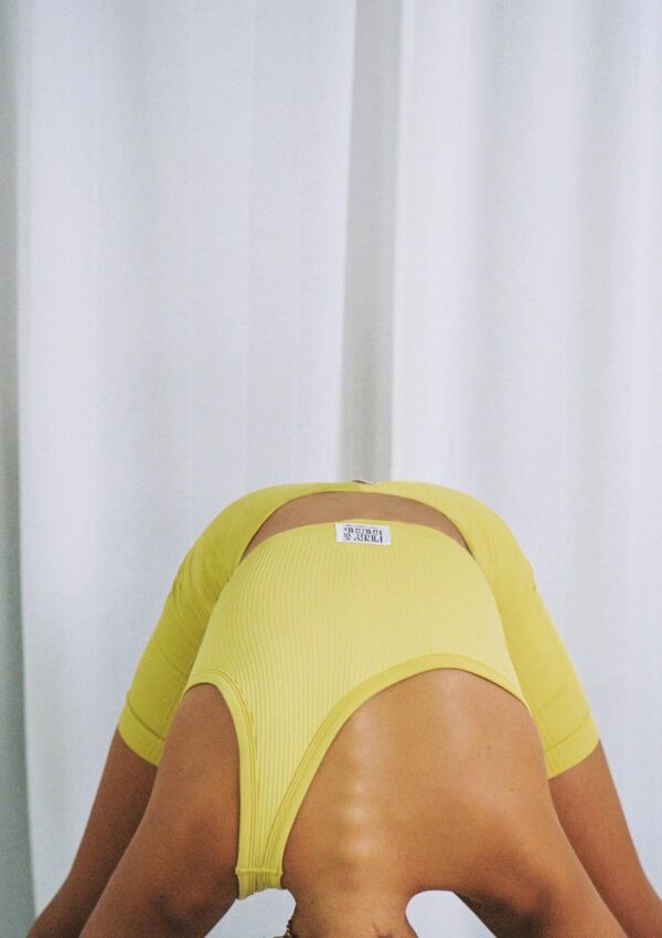 One Shoulder Bodice Crop - Lemon Peel - Image 5