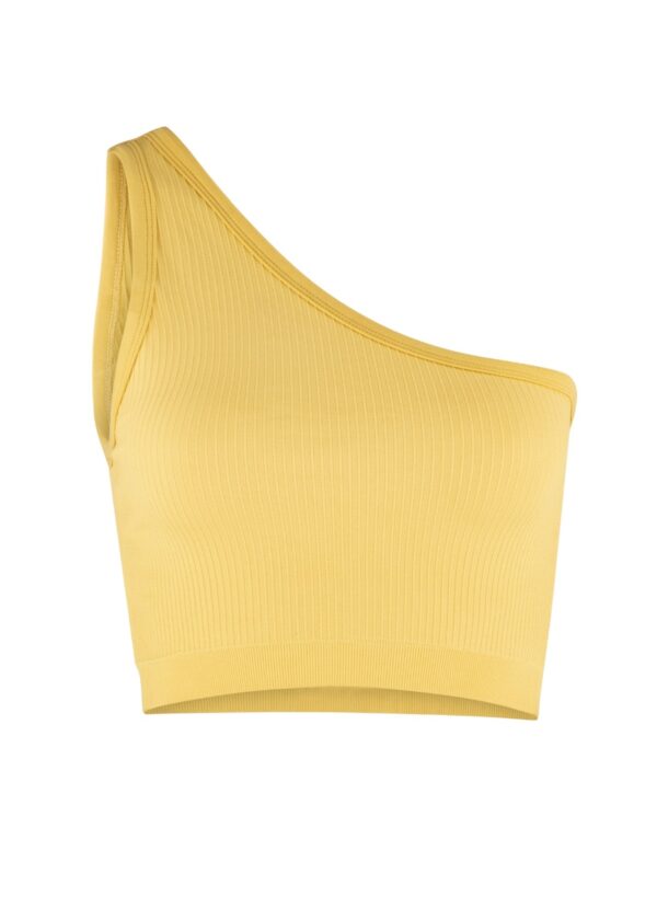 One Shoulder Bodice Crop - Lemon Peel