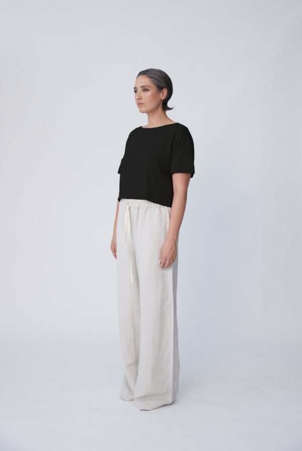 Organic Cotton Boxy Crop Tee - Black