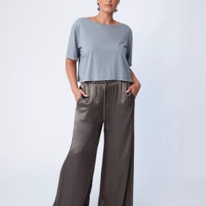 Organic Cotton Boxy Crop Tee - Clay