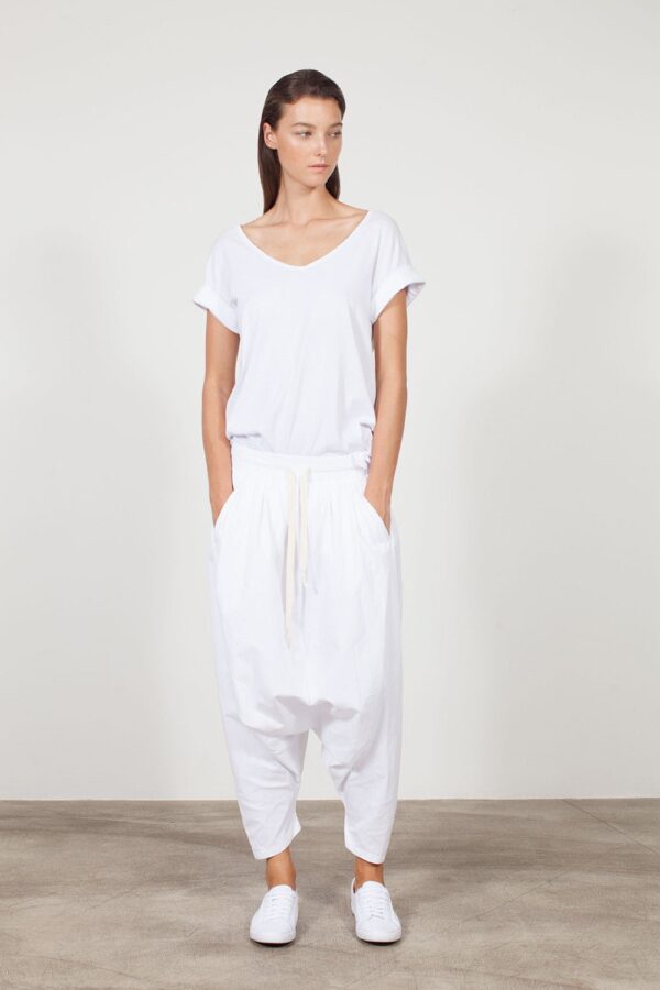 Organic Cotton Genuine Harem Pant - White